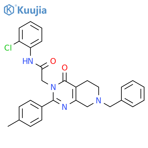 2-[7-benzyl-2-(4-methylphenyl)-4-oxo-3H,4H,5H,6H,7H,8H-pyrido[3,4-d]pyrimidin-3-yl]-N-(2-chlorophenyl)acetamide structure