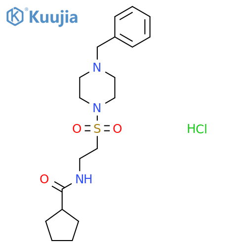 N-{2-(4-benzylpiperazin-1-yl)sulfonylethyl}cyclopentanecarboxamide hydrochloride structure