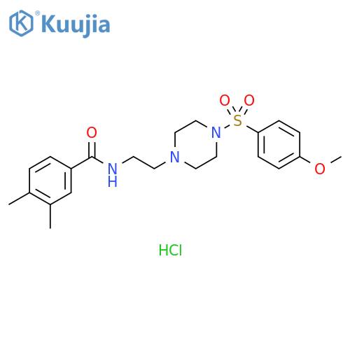 N-{2-[4-(4-methoxybenzenesulfonyl)piperazin-1-yl]ethyl}-3,4-dimethylbenzamide hydrochloride structure