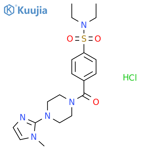 N,N-diethyl-4-4-(1-methyl-1H-imidazol-2-yl)piperazine-1-carbonylbenzene-1-sulfonamide hydrochloride structure