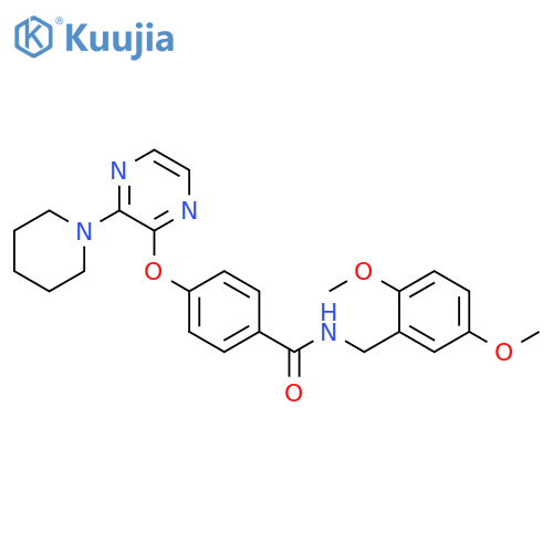 N-[(2,5-dimethoxyphenyl)methyl]-4-{[3-(piperidin-1-yl)pyrazin-2-yl]oxy}benzamide structure