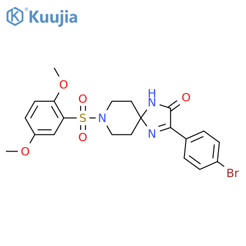 3-(4-bromophenyl)-8-(2,5-dimethoxybenzenesulfonyl)-1,4,8-triazaspiro[4.5]dec-3-en-2-one structure