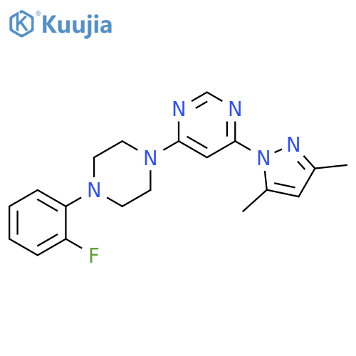 4-(3,5-dimethyl-1H-pyrazol-1-yl)-6-[4-(2-fluorophenyl)piperazin-1-yl]pyrimidine structure