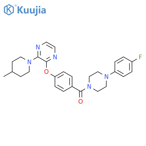 2-{4-[4-(4-fluorophenyl)piperazine-1-carbonyl]phenoxy}-3-(4-methylpiperidin-1-yl)pyrazine structure