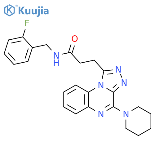 N-[(2-fluorophenyl)methyl]-3-[4-(piperidin-1-yl)-[1,2,4]triazolo[4,3-a]quinoxalin-1-yl]propanamide structure