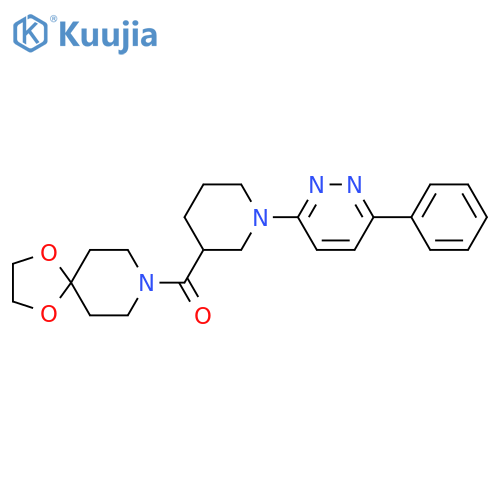 8-[1-(6-phenylpyridazin-3-yl)piperidine-3-carbonyl]-1,4-dioxa-8-azaspiro[4.5]decane structure