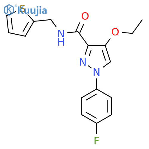 4-ethoxy-1-(4-fluorophenyl)-N-(thiophen-2-yl)methyl-1H-pyrazole-3-carboxamide structure