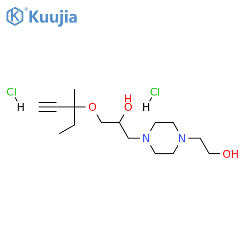 1-[4-(2-hydroxyethyl)piperazin-1-yl]-3-[(3-methylpent-1-yn-3-yl)oxy]propan-2-ol dihydrochloride structure