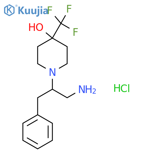 1-(1-Amino-3-phenylpropan-2-yl)-4-(trifluoromethyl)piperidin-4-ol hydrochloride structure