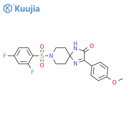 8-(2,4-difluorobenzenesulfonyl)-3-(4-methoxyphenyl)-1,4,8-triazaspiro[4.5]dec-3-en-2-one structure