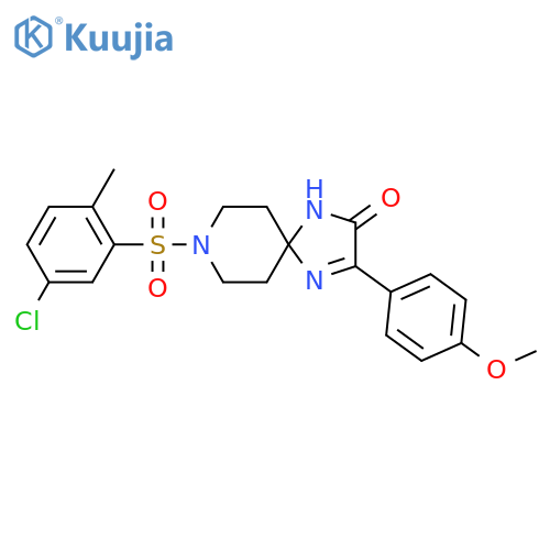 8-(5-chloro-2-methylbenzenesulfonyl)-3-(4-methoxyphenyl)-1,4,8-triazaspiro[4.5]dec-3-en-2-one structure