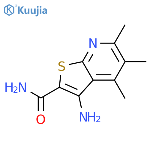 3-Amino-4,5,6-trimethylthieno[2,3-b]pyridine-2-carboxamide structure