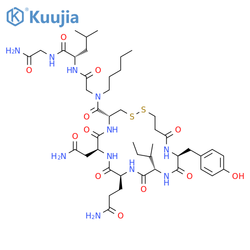 (2S)-2-(2-{1-(4R,7S,10S,13S,16S)-13-(2S)-butan-2-yl-10-(2-carbamoylethyl)-7-(carbamoylmethyl)-16-(4-hydroxyphenyl)methyl-6,9,12,15,18-pentaoxo-1,2-dithia-5,8,11,14,17-pentaazacycloicosan-4-yl-N-pentylformamido}acetamido)-N-(carbamoylmethyl)-4-methylpentanamide structure