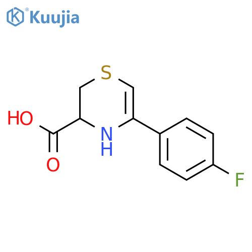 5-(4-Fluorophenyl)-3,4-dihydro-2H-1,4-thiazine-3-carboxylic acid structure