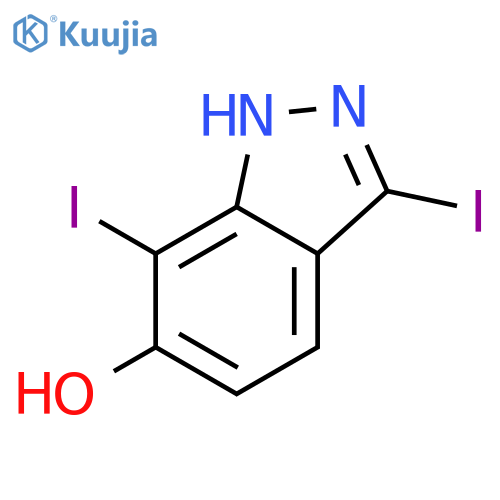 3,7-Diiodo-6-hydroxy Indazole structure