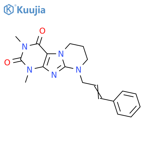 1,3-dimethyl-9-[(2E)-3-phenylprop-2-en-1-yl]-1H,2H,3H,4H,6H,7H,8H,9H-pyrimido[1,2-g]purine-2,4-dione structure