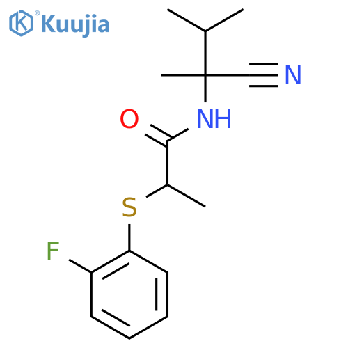 N-(1-cyano-1,2-dimethylpropyl)-2-(2-fluorophenyl)sulfanylpropanamide structure