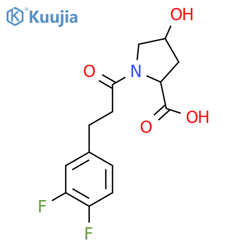 1-[3-(3,4-Difluorophenyl)propanoyl]-4-hydroxypyrrolidine-2-carboxylic acid structure