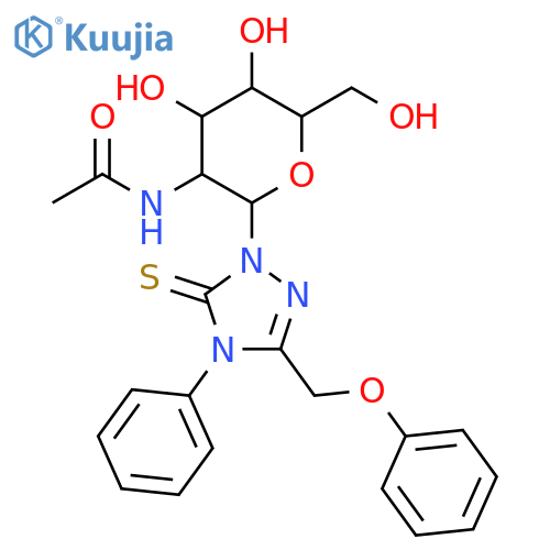 N-[4,5-dihydroxy-6-(hydroxymethyl)-2-[3-(phenoxymethyl)-4-phenyl-5-sulfanylidene-4,5-dihydro-1H-1,2,4-triazol-1-yl]oxan-3-yl]acetamide structure