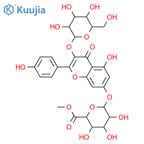 Kaempferol 3,7-diglycosides; Bis(monoglycosides), 3-O-β-D-Glucopyranoside, 7-O-(6-O-methyl-β-D-glucuronopyranoside) structure