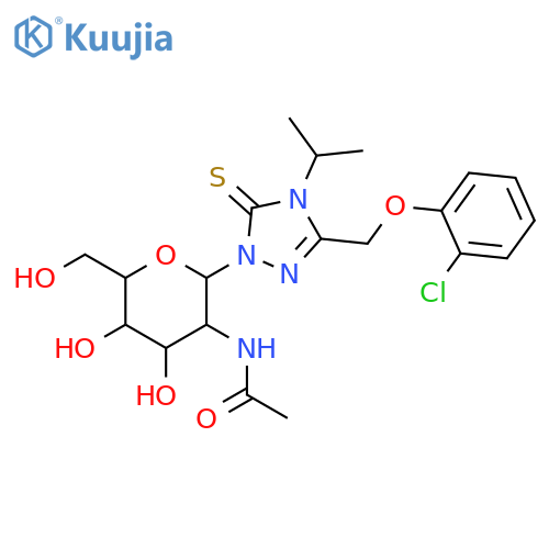 N-(2-{3-[(2-chlorophenoxy)methyl]-4-(propan-2-yl)-5-sulfanylidene-4,5-dihydro-1H-1,2,4-triazol-1-yl}-4,5-dihydroxy-6-(hydroxymethyl)oxan-3-yl)acetamide structure