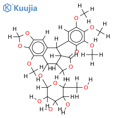 5-Methoxypodophyllotoxin 4-O-beta-D-glucoside structure