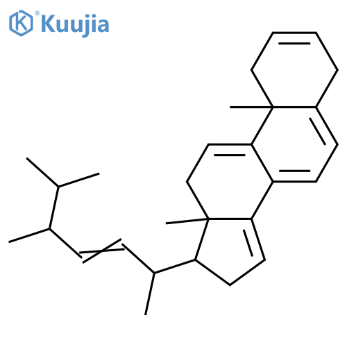 Ergosta-2,5,7,9(11),14,22-hexaene; (22E,24R)-form structure