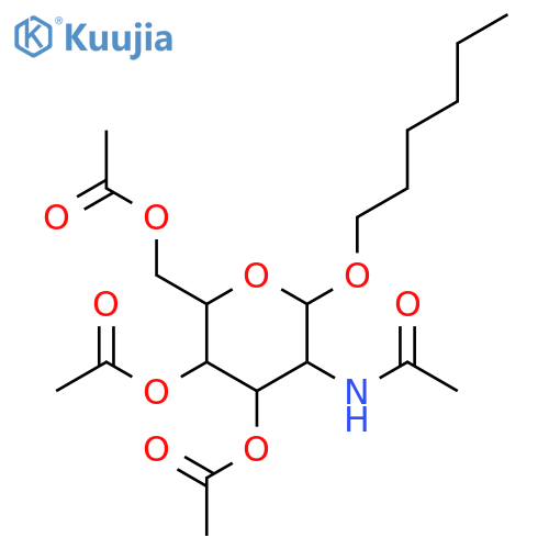 3,4-bis(acetyloxy)-5-acetamido-6-(hexyloxy)oxan-2-ylmethyl acetate structure