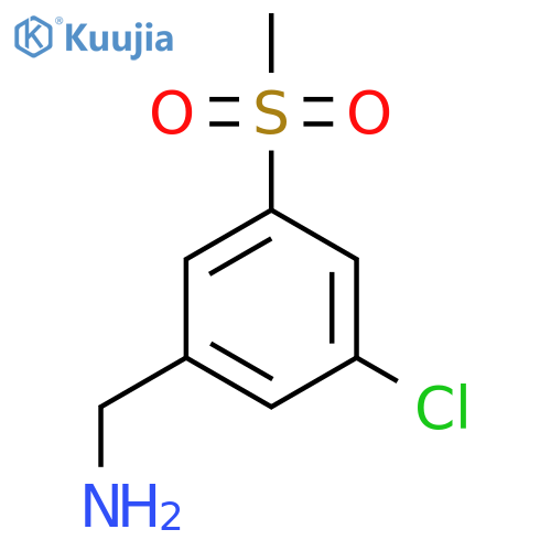 (3-chloro-5-methanesulfonylphenyl)methanamine structure