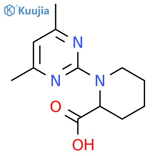 1-(4,6-Dimethylpyrimidin-2-yl)piperidine-2-carboxylic acid structure