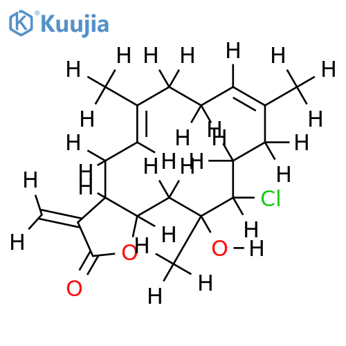 (1R,3E,7E,11S,12R,14S)-11-chloro-12-hydroxycembra-3,7,15(17)-trien-16,14-olide structure