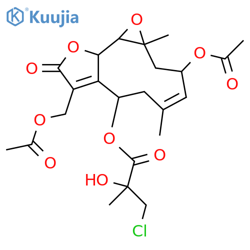 Propanoic acid,3-chloro-2-hydroxy-2-methyl-,3-(acetyloxy)-8-[(acetyloxy)methyl]-1a,2,3,6,7,9,10a,10b-octahydro-1a,5-dimethyl-9-oxooxireno[9,10]cyclodeca[1,2-b]furan-7-ylester (9CI) structure