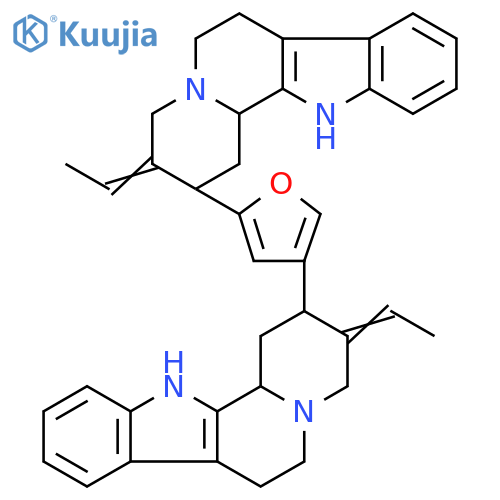 Indolo[2,3-a]quinolizine,2,2'-(2,4-furandiyl)bis[3-ethylidene-1,2,3,4,6,7,12,12b-octahydro-,(2S,2'S,3E,3'E,12bR,12'bR)- (9CI) structure