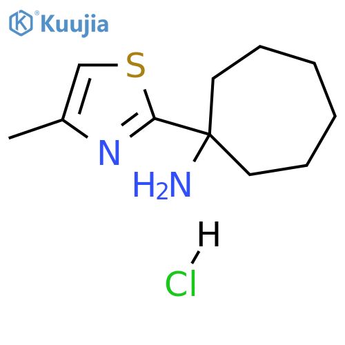 1-(4-methyl-1,3-thiazol-2-yl)cycloheptan-1-amine hydrochloride structure
