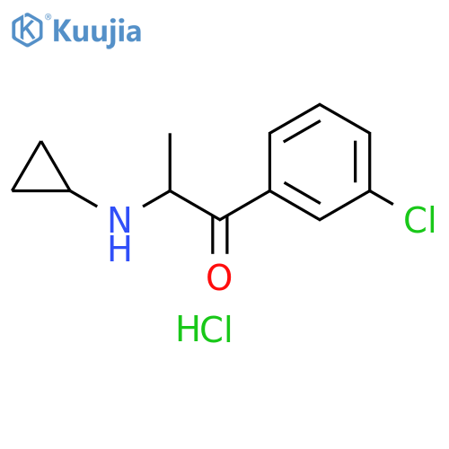 1-Propanone, 1-(3-chlorophenyl)-2-(cyclopropylamino)-, hydrochloride (1:1) structure
