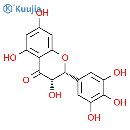 4H-1-Benzopyran-4-one,2,3-dihydro-3,5,7-trihydroxy-2-(3,4,5-trihydroxyphenyl)-, (2R,3S)- structure
