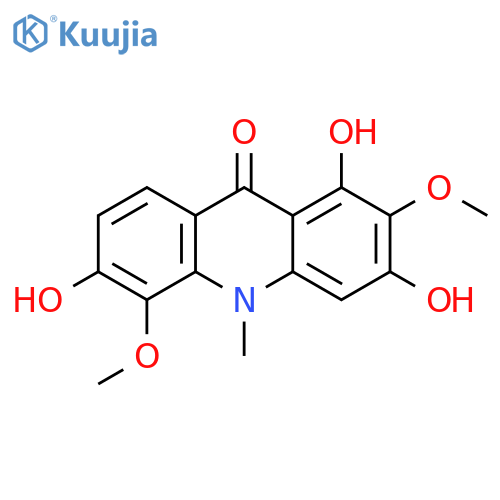 9(10H)-Acridinone,1,3,6-trihydroxy-2,5-dimethoxy-10-methyl- structure