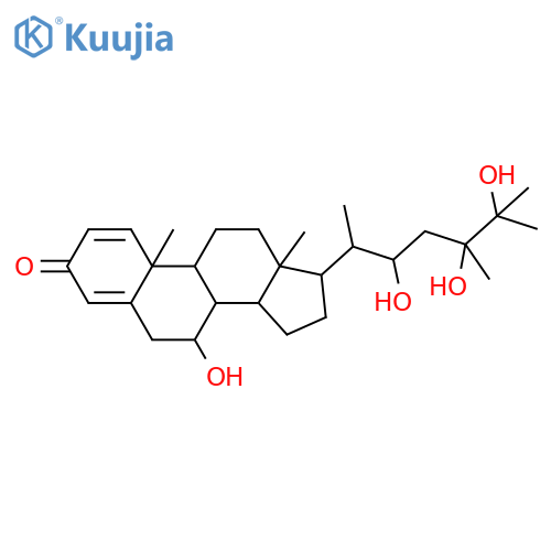Ergosta-1,4-dien-3-one, 7,22,24,25-tetrahydroxy-, (7α,22R,24ξ)- (9CI) structure