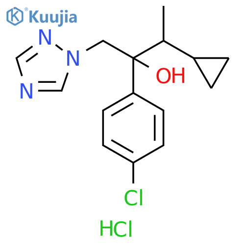 1H-1,2,4-Triazole-1-ethanol, α-(4-chlorophenyl)-α-(1-cyclopropylethyl)-, hydrochloride (1:1) structure