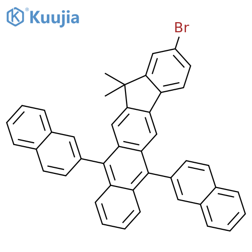 2-Bromo-13,13-dimethyl-6,11-di(naphthalen-2-yl)-13h-indeno[1,2-b]anthracene structure