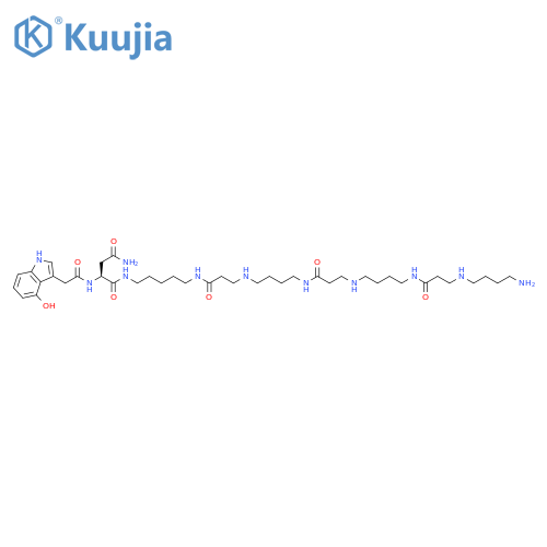 Butanediamide,N1-(32-amino-7,16,25-trioxo-6,10,15,19,24,28-hexaazadotriacont-1-yl)-2-[[(4-hydroxy-1H-indol-3-yl)acetyl]amino]-,(2S)- (9CI) structure