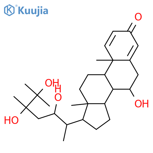 Ergosta-1,4-dien-3-one, 7,22,24,25-tetrahydroxy-, (7α,22R,24ξ)- (9CI) structure