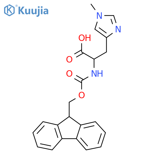 (2R)-2-({(9H-fluoren-9-yl)methoxycarbonyl}amino)-3-(1-methyl-1H-imidazol-4-yl)propanoic acid structure