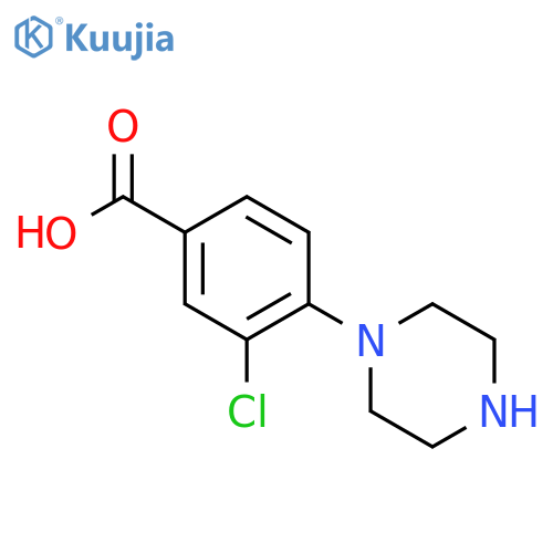 3-Chloro-4-piperazinobenzoic Acid structure