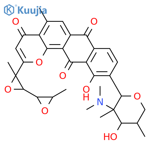 4H-Anthra[1,2-b]pyran-4,7,12-trione,2-(4,5-anhydro-1,6-dideoxy-a-L-sorbo-2,3-oxiranosyl)-11-hydroxy-5-methyl-10-[2,3,6-trideoxy-3-(dimethylamino)-3-C-methyl-a-L-lyxo-hexopyranosyl]- structure