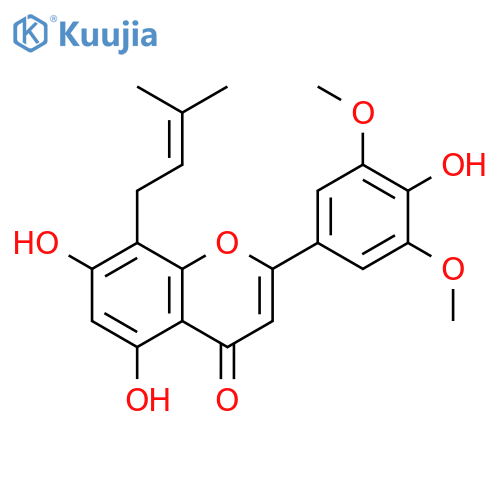 4H-1-Benzopyran-4-one,5,7-dihydroxy-2-(4-hydroxy-3,5-dimethoxyphenyl)-8-(3-methyl-2-buten-1-yl)- structure