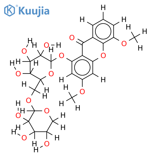 3,5-Dimethoxy-1-[(6-O-β-D-xylopyranosyl-β-D-glucopyranosyl)oxy]-9H-xanthen-9-one structure