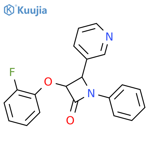 3-(2-Fluorophenoxy)-1-phenyl-4-(pyridin-3-yl)azetidin-2-one structure