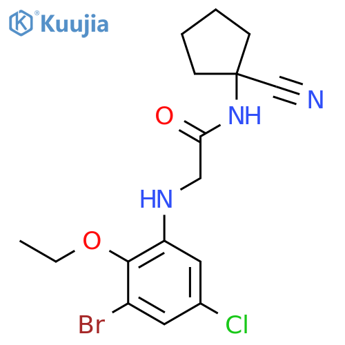 2-[(3-bromo-5-chloro-2-ethoxyphenyl)amino]-N-(1-cyanocyclopentyl)acetamide structure