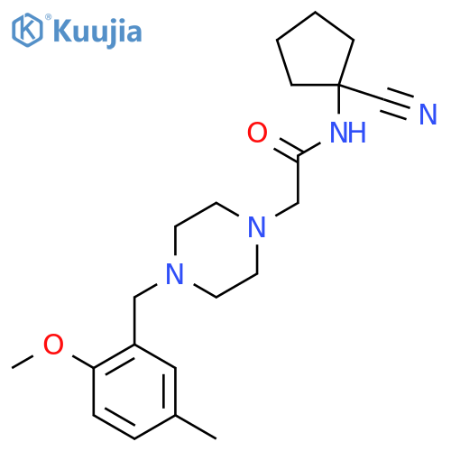 N-(1-cyanocyclopentyl)-2-[4-[(2-methoxy-5-methylphenyl)methyl]piperazin-1-yl]acetamide structure